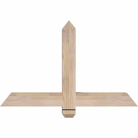 Ekena Millwork Eugene Smooth Timber Gable Bracket, Douglas Fir, 36"W x 23"H x 3 1/2"D x 3 1/2"F, 15/12 Pitch GBW036X23X0404EUG00SDF
